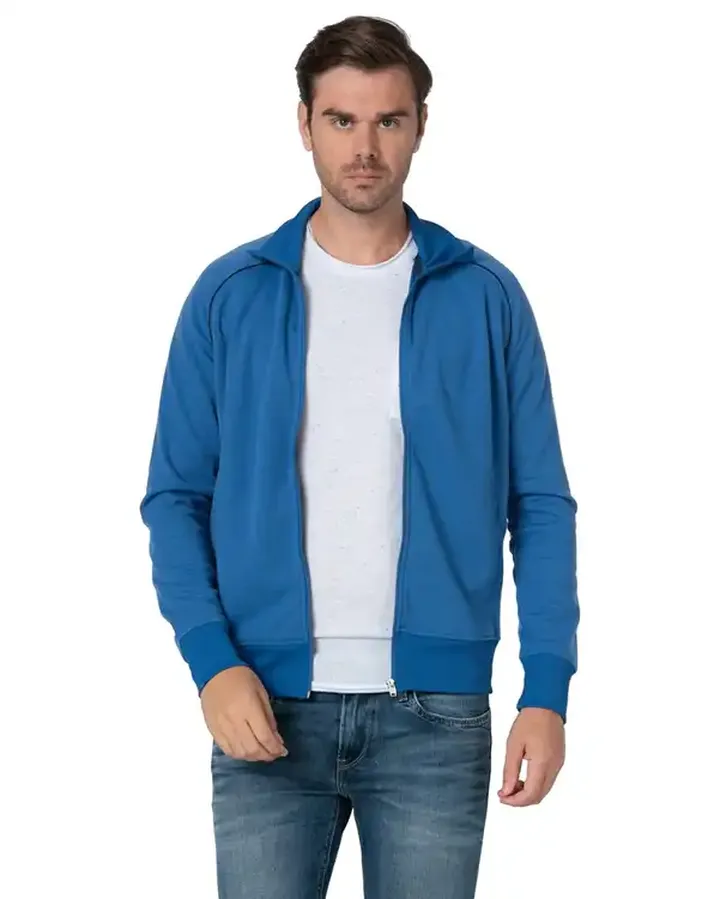 سویشرت مردانه آبی هومنیتی Whomanity مدل Sweatjacket Fred