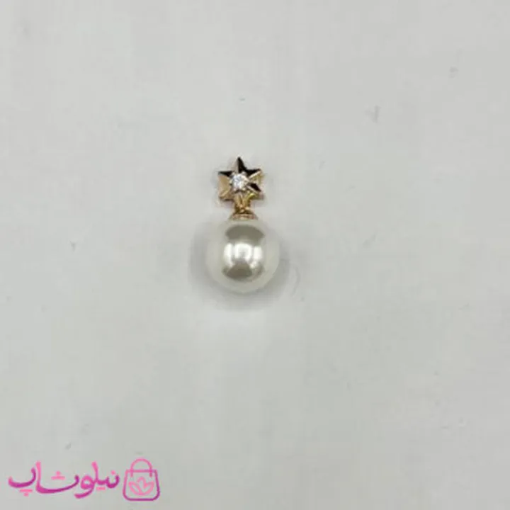 آویز گردنبند زنانه ژوپینگ طرح مروارید و ستاره طلایی کد 1391