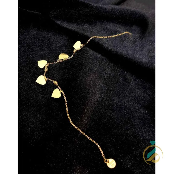 دستبند طلا قلبی پولکی