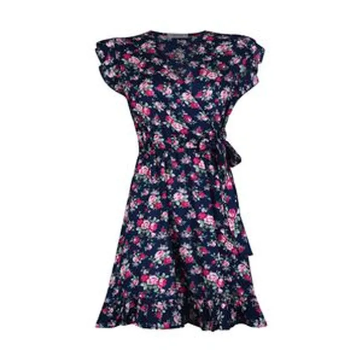 پیراهن یقه هفت زنانه افراتین مدل گل سرخ کد 9599 رنگ سرمهای