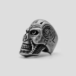 انگشتر اسکلت مدل Stone Skull رنگ دودی کد Njd770