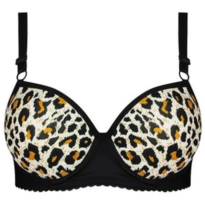 سوتین زنانه ماییلدا مدل پلنگی جکدار فنردار پوش آپ کد 5160