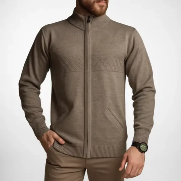 ژاکت زیپ دار سورن نسکافه ای 123807