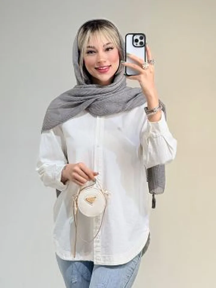 شومیز لینن پایین هلال کد 18703