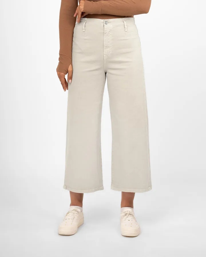 شلوار واید کتان زنانه 3102186 – کرمى