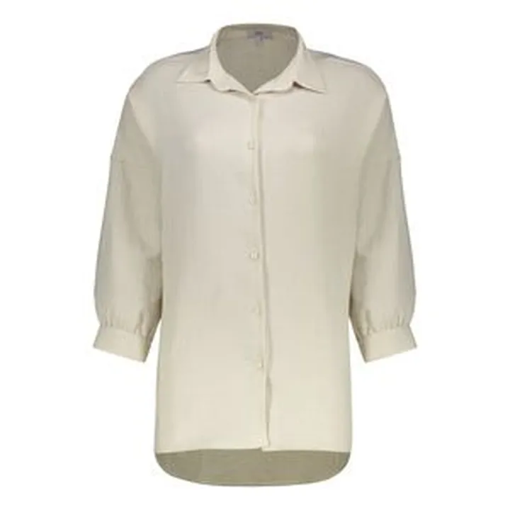 شومیز آستین سه ربع یقه برگردان زنانه نیزل مدل 1247 رنگ کرم