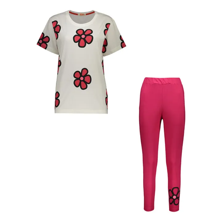 ست تی شرت آستین کوتاه و شلوار زنانه مادر مدل Rebec...