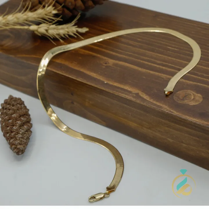 دستبند طلا هرینگبون ضخیم