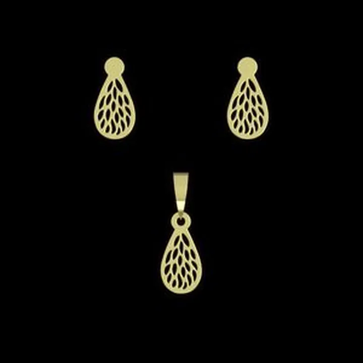 نیم ست طلا 18 عیار زنانه مدوپد مدل هندسی کد NA10532