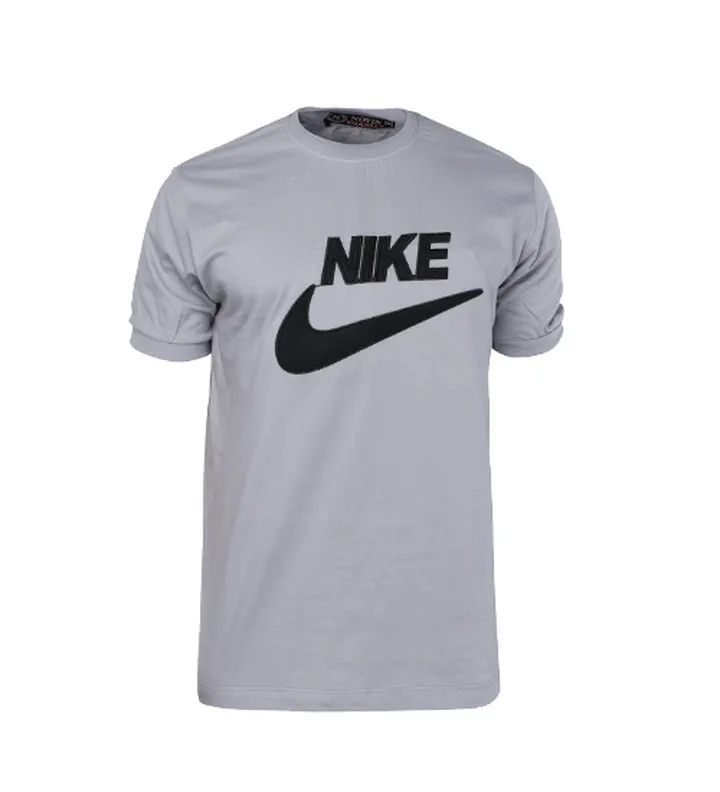 تیشرت Nike یقه گرد مردانه طوسی پنبه ساده