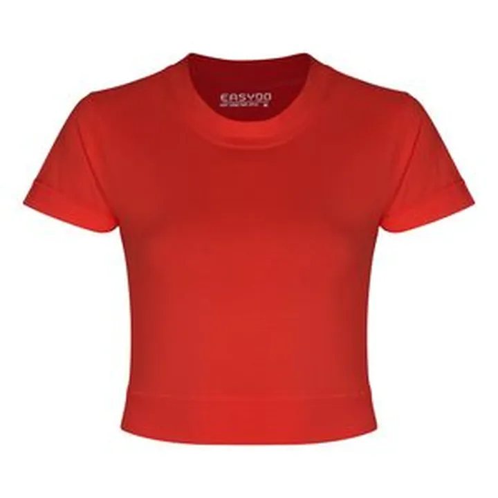 کراپ‌ تی‌شرت آستین کوتاه زنانه ایزی دو مدل 9879007210016