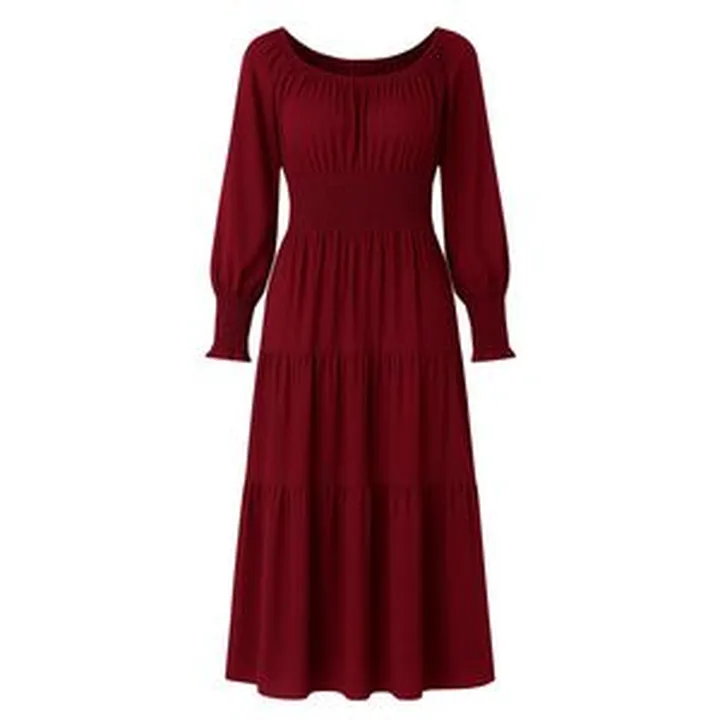 پیراهن ساحلی یقه گرد زنانه مدل دور سینه کش پهن