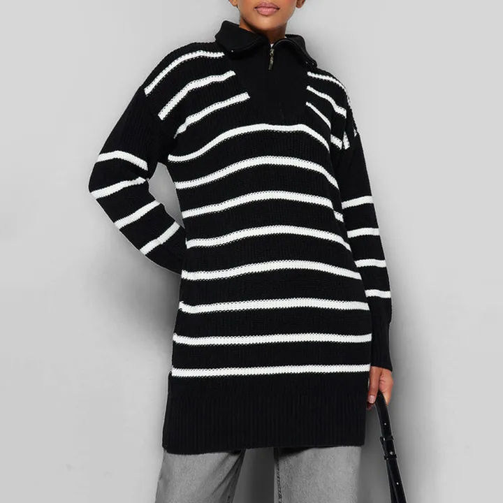 پلیور یقه ایستاده زنانه مدل 663775753 طرح ترندیول