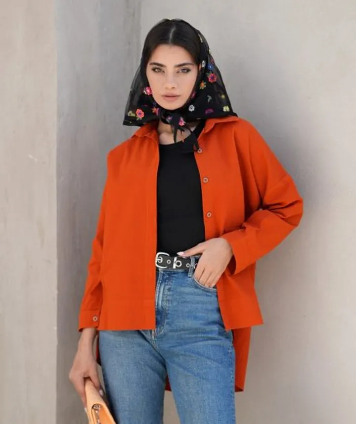 شومیز مانتویی لینن A311114