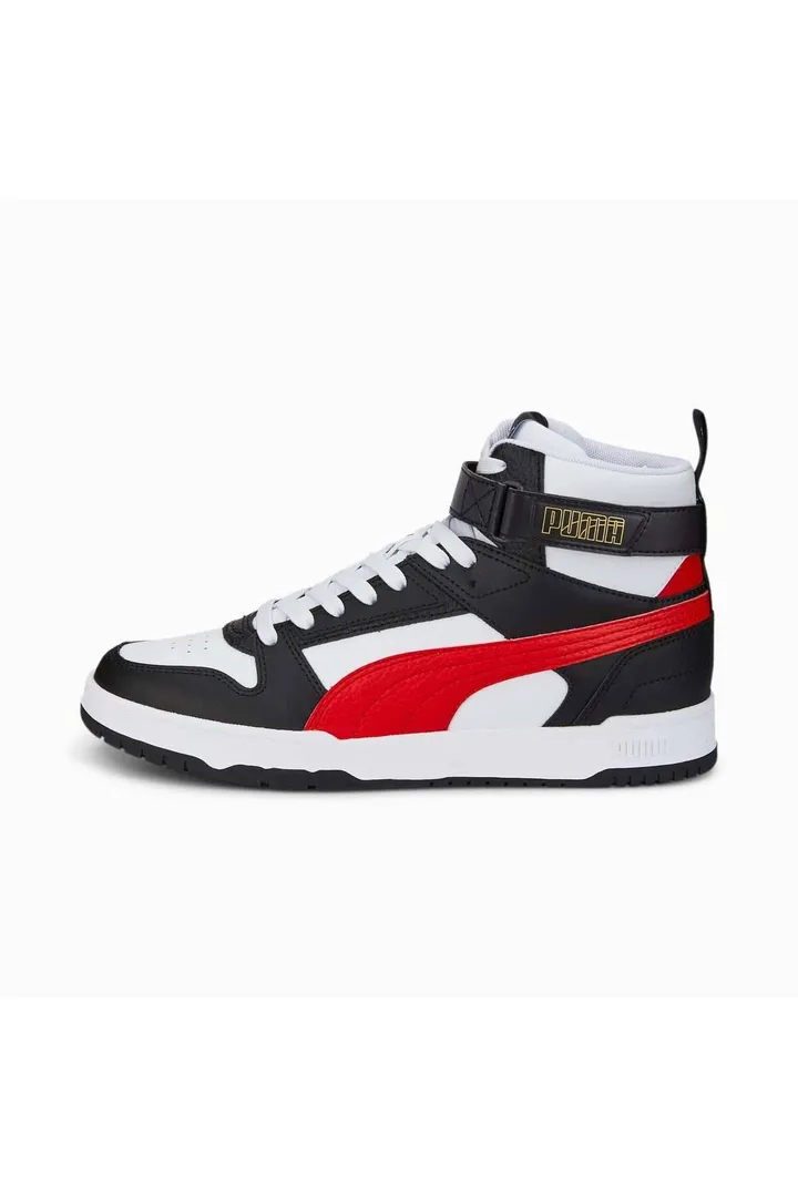 <span class="text-styled__StyledSpan-sc-d280c10c-1 dvOaRP">Puma< span>385839-05 Puma Rbd Game کفش های ورزشی مردانه سفید-ریسک بالا قرمز-مشکی-تیم طلا