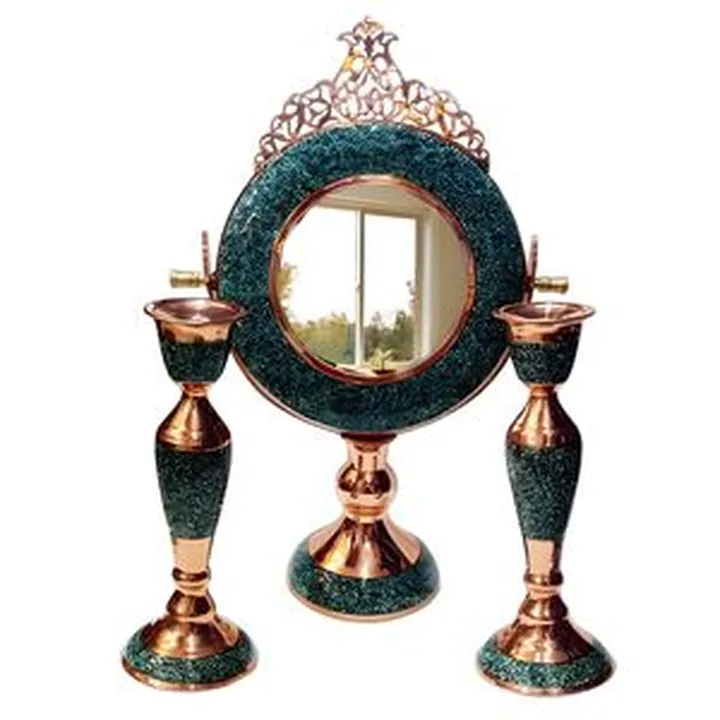 ست آینه و شمعدان فیروزه کوبی کد h005