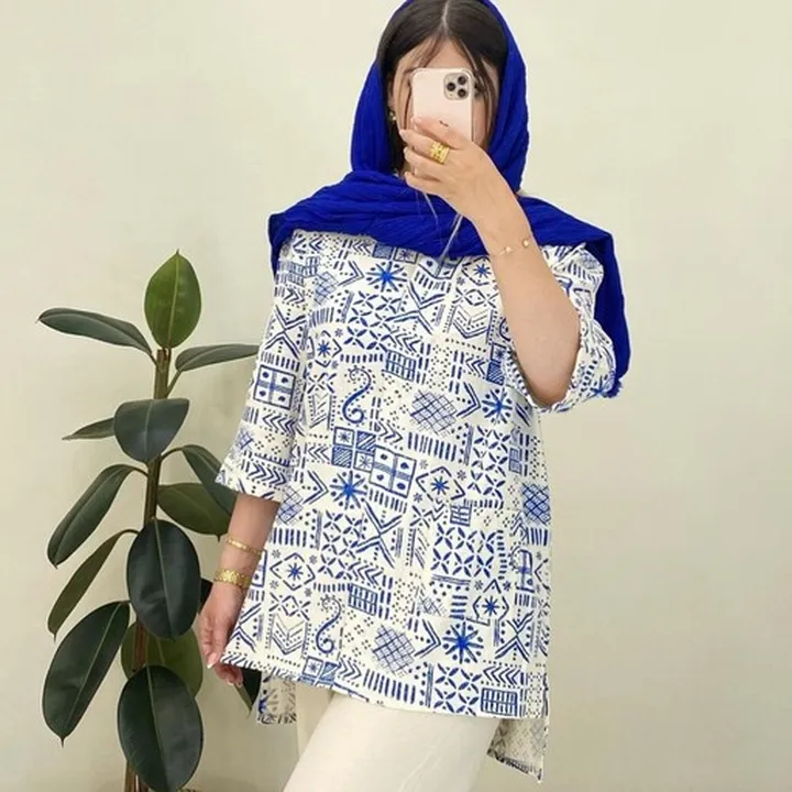 مانتو زنانه کراش کاملس گلدار 