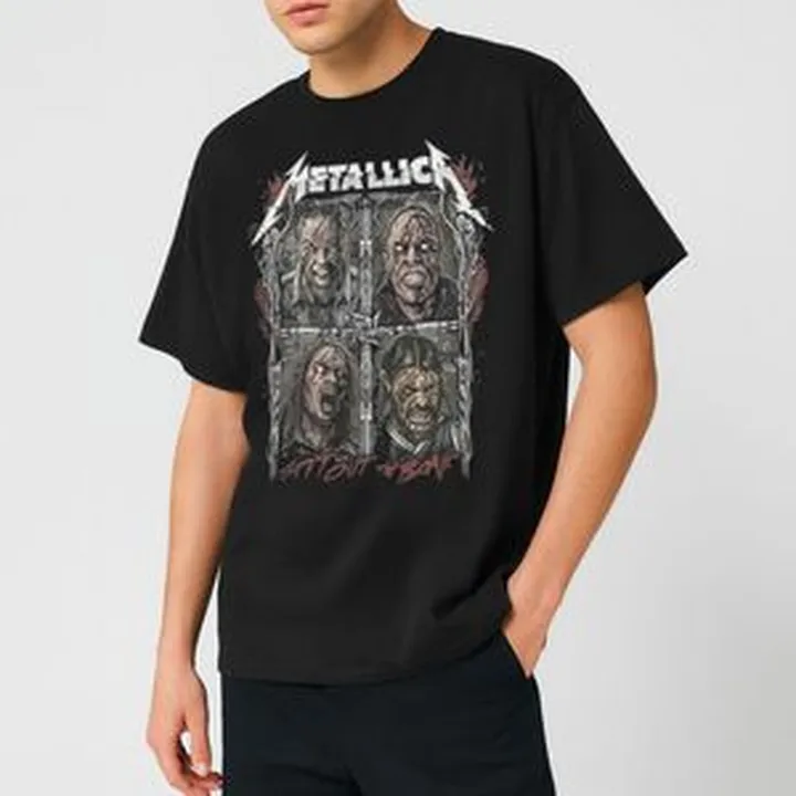 تی شرت آستین کوتاه مردانه مدل گروه متالیکا کد z122