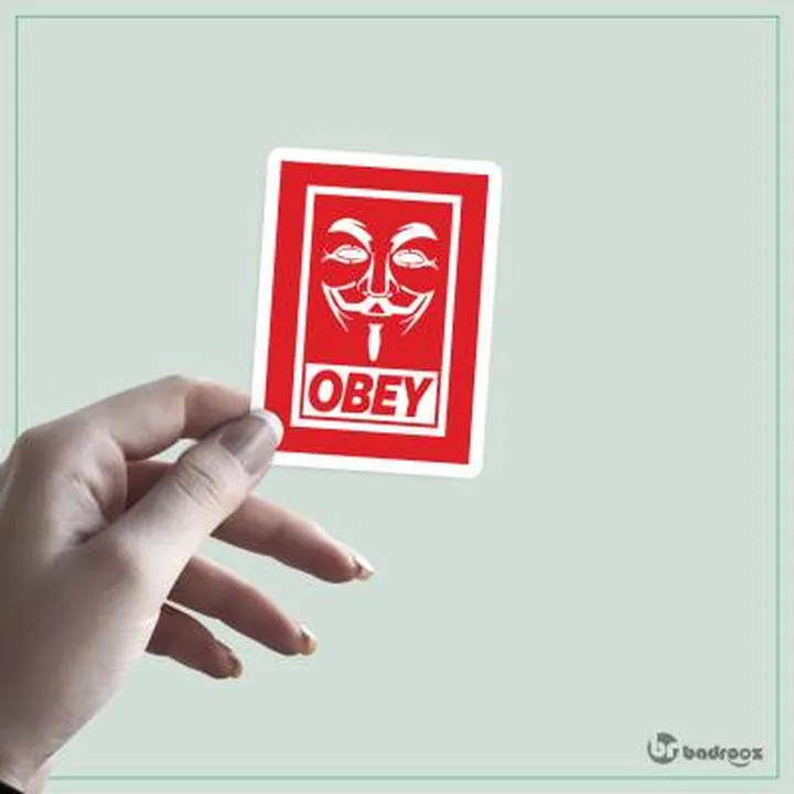 استیکر v for vendetta obey