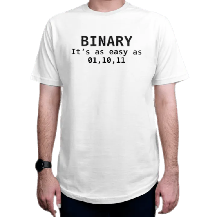 تیشرت برنامه نویسی طرح Binary It's As Easy As 01,10,11