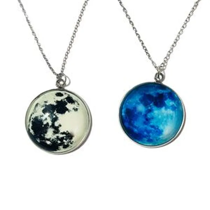 گردنبند مدل ماه شب تاب کد 033مجموعه 2 عددی