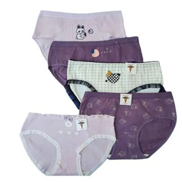 شورت زنانه مدل نخی پنبه طرح عروسکی بسته 5 عددی