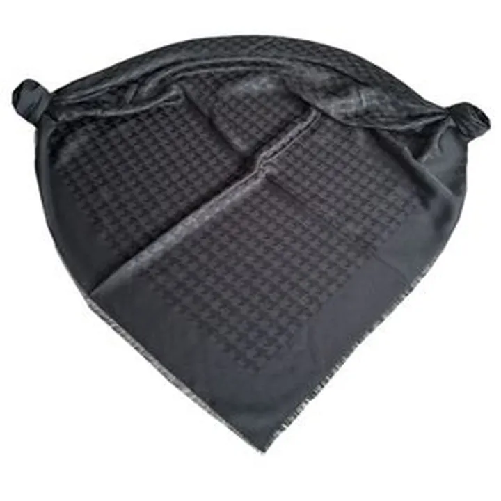 روسری زنانه مدل نخی ژاکارد اداری رسمی پیچازی چهار فصل قواره بزرگ 140 دور ریش کد 1