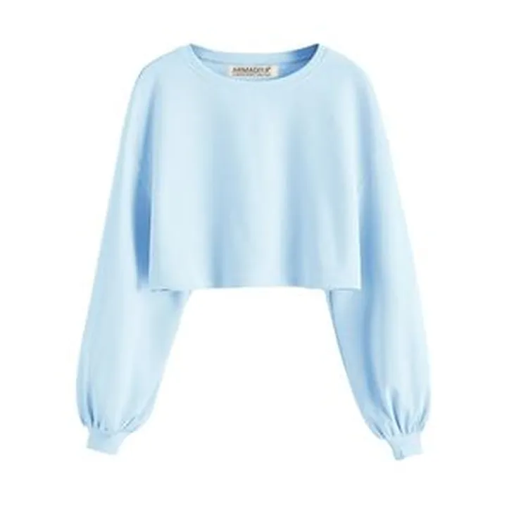 کراپ‌ تی‌شرت آستین بلند زنانه آرمادیا مدل کبریتی فلورانس کد BL04