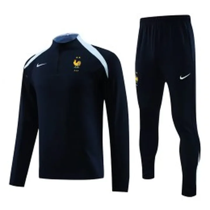 ست نیم زیپ شلوار فرانسه France 2025 Navy Blue Tracksuit