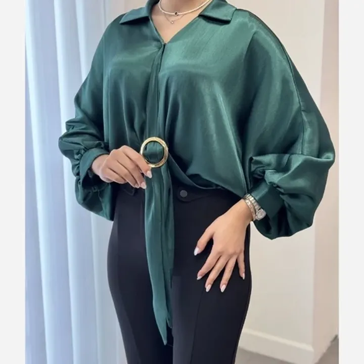 شومیز گره ای مازراتی زنانه ساتن با کیفیت 