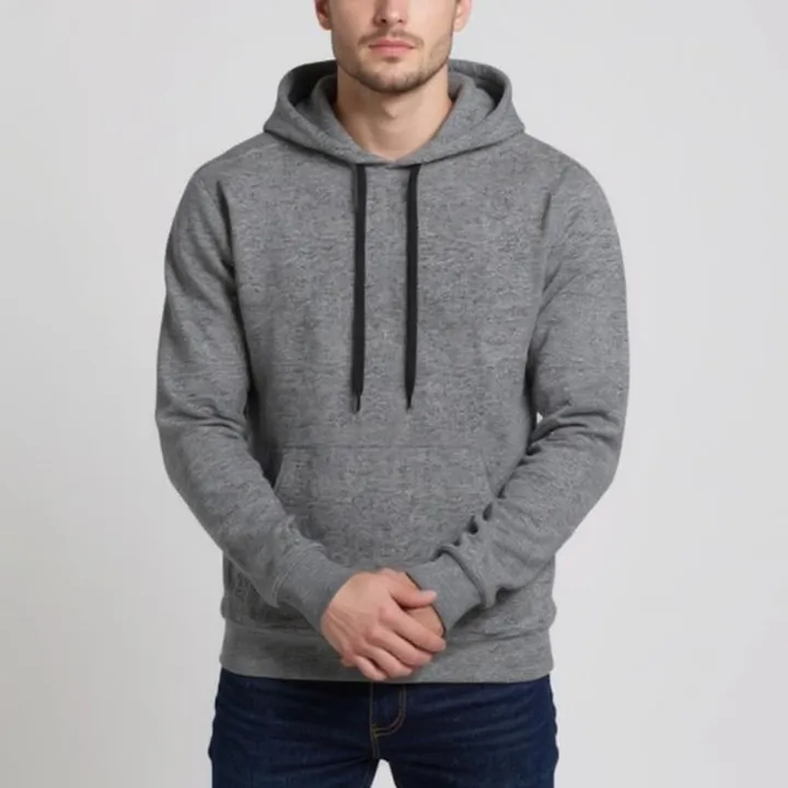 هودی مردانه مدل ساده رنگ طوسی