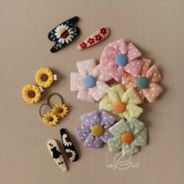 گلسر و هدبند و سنجاق گلدوزی