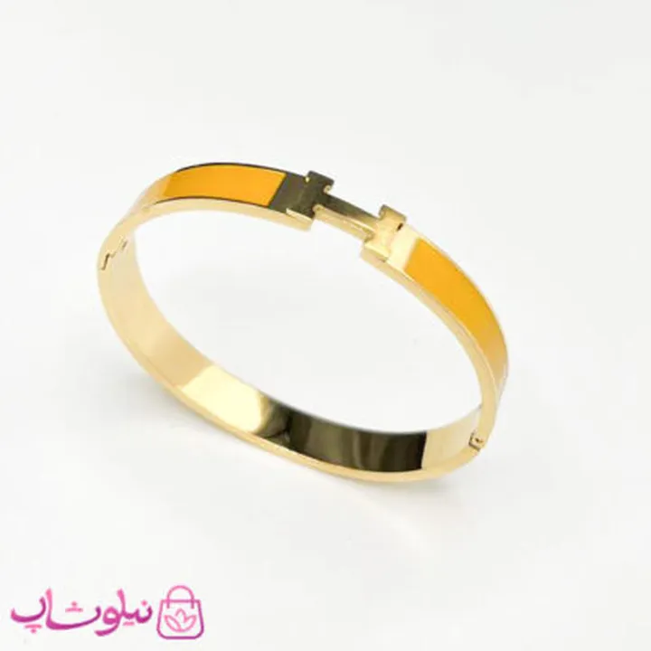 دستبند زنانه ظریف هرمس رنگ خردلی کد 280