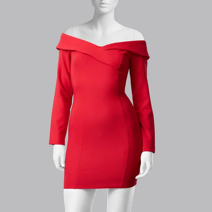 پیراهن یقه قایقی زنانه مدل 844653922 طرح ترندیول