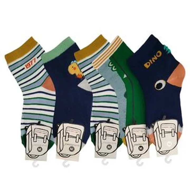 جوراب پسرانه مدل دایناسور کد 10- 05081 بسته 5 عددی