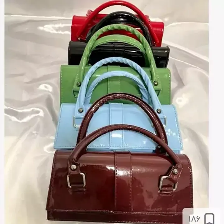 کیف زنانه دستی مجلسی کیف زنانه چری کیف دخترانه دوشی مگنتی جنس ورنی