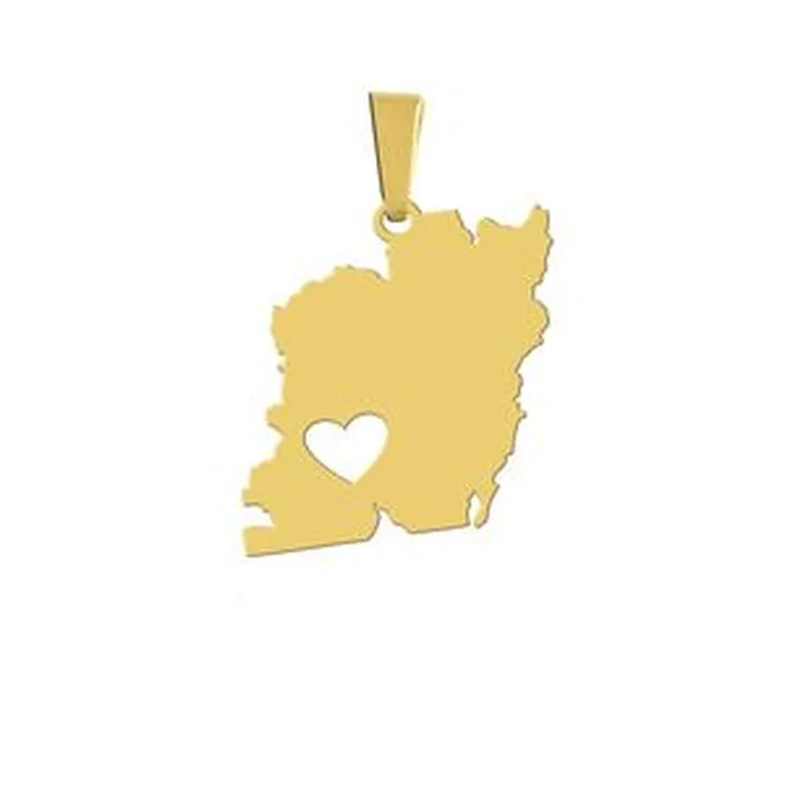 آویز گردنبند هایکا مدل نقشه ایران و قلب کد a.h 121