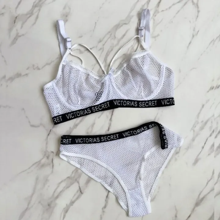 ست شورت و سوتین توری زنبوری فنردار yeni843