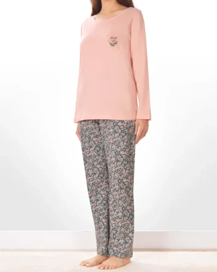 تیشرت آستین بلند و شلوار بلند باغچه زنانه