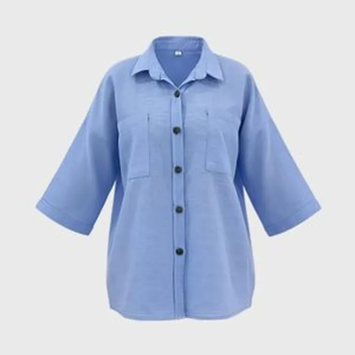 شومیز آستین سه ربع یقه برگردان زنانه بوخیمدل P-1171