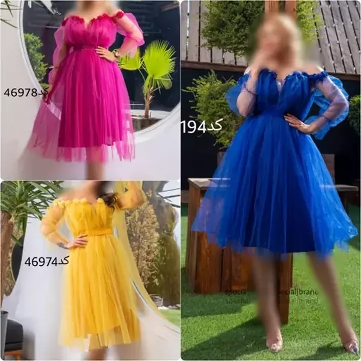 لباس مجلسی پرنسسی غنچه (40 تا 46) پیراهن مجلسی زنانه دخترانه - لباس مجلسی توری زنانه دخترانه - لباس توری