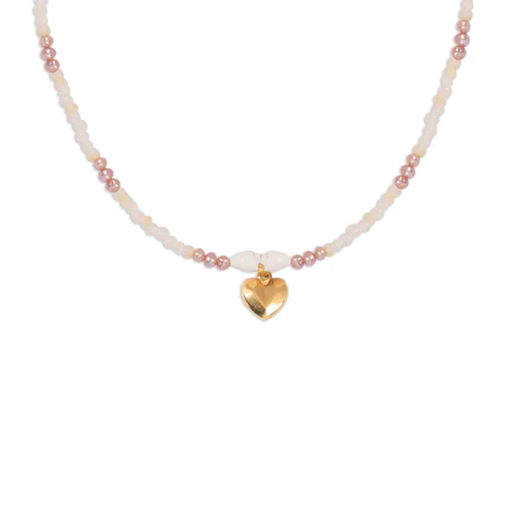 گردنبند طلا سنگی قلب اوریگامی