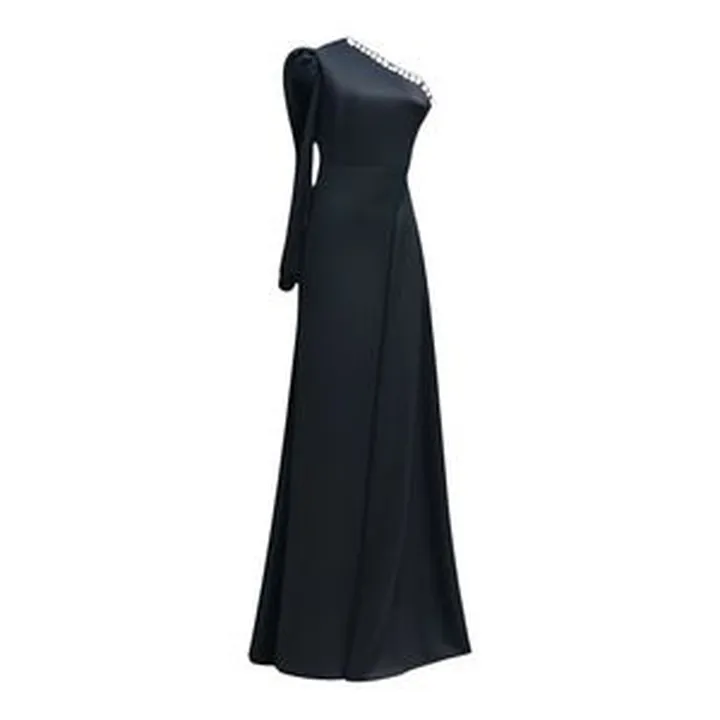 پیراهن یقه رومی زنانه مدل 10524 رنگ مشکی