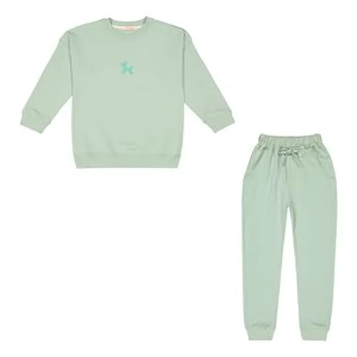 ست تیشرت آستین بلند و شلوار بچگانه مون‌سا مدل 4050 رنگ سبز