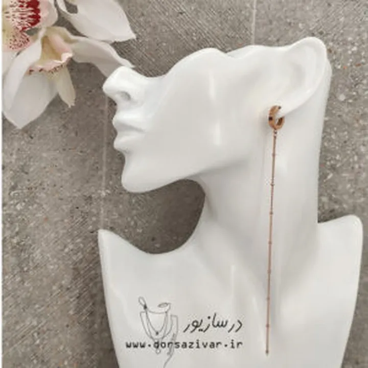 گوشواره استیل حلقه و زنجیر