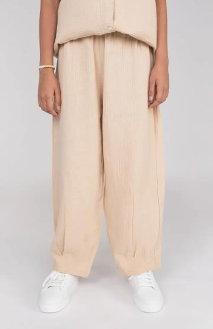 شلوار وال دولایه دمپا پیلی دار (ست با کد 10673)