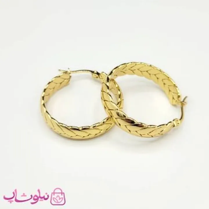 گوشواره زنانه حلقه ای طرح گندم کد 891