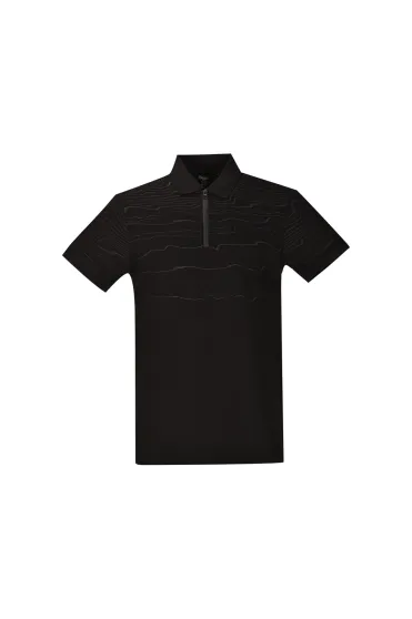 پولوشرت آستین کوتاه چاپی زیپ دار