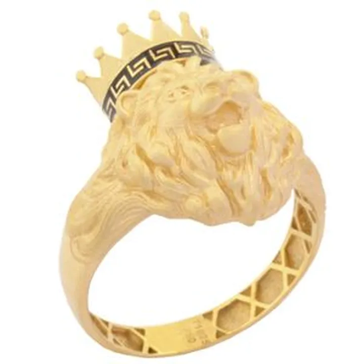 انگشتر طلا 18 عیار مردانه نیکان گلد مدل شیر 688 سایز 62
