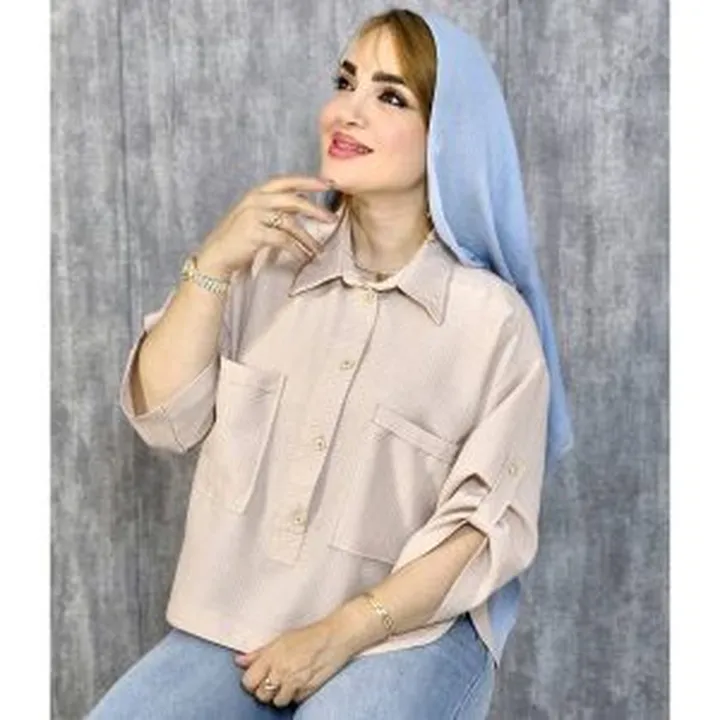 شومیز لینن چهارخونه ریز ۷۶۹۰۰۴۶۲